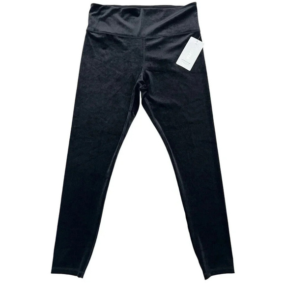 Athleta Elation Ultra High-Rise Velvet Tight/Legging Black Velour Casual Size L - Picture 5 of 13